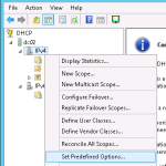 DHCP Set predefined options